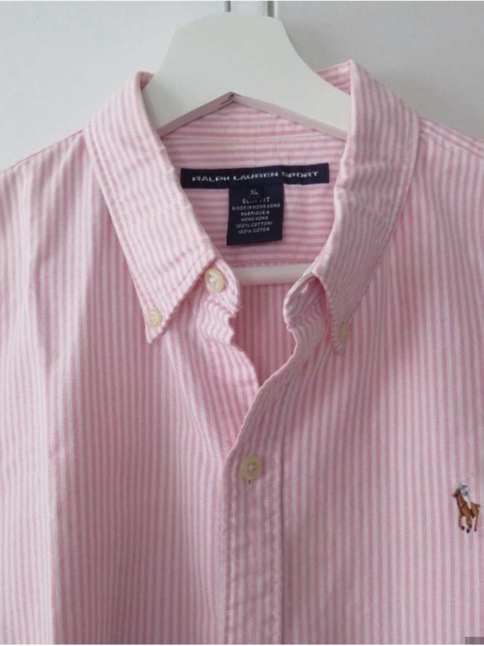 Ralph Lauren Pink & White Striped Button-Down Shirt